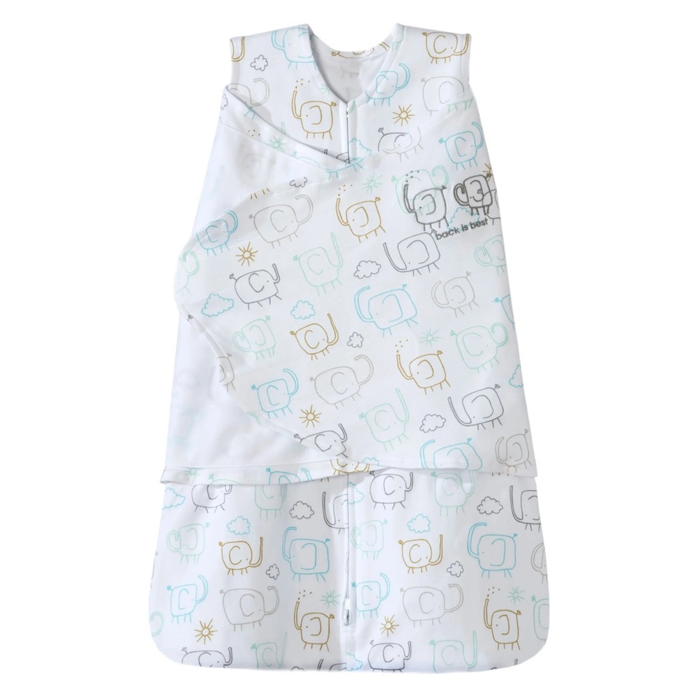 Halo Swaddle Sleep Sack 100% Cotton Multi Elephant Newborn